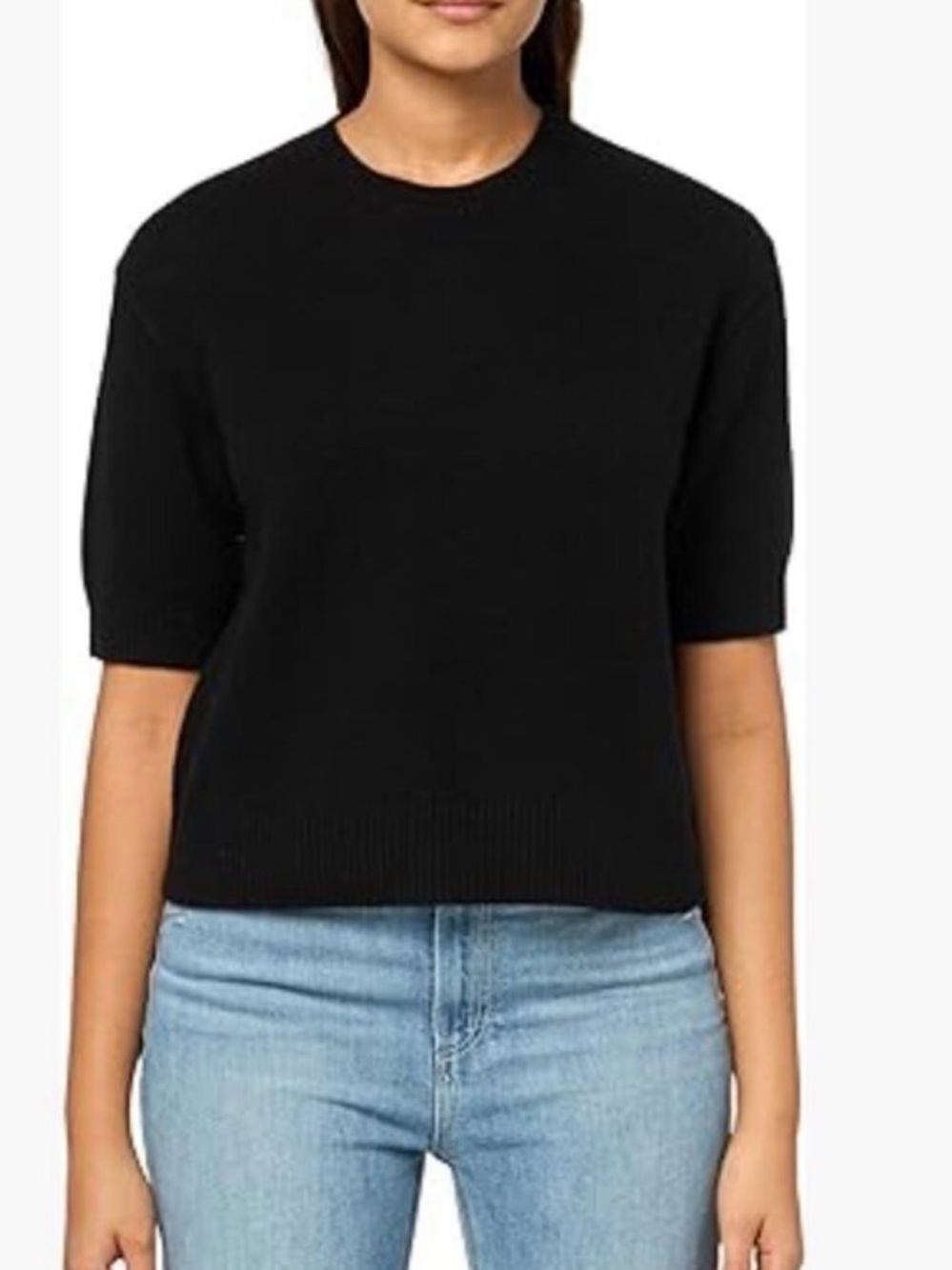 360 Cashmere Black Boxy Sweater Size M